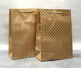 Пакет 31*22*10 "Клітинка в горох" /Крафт - 1 - smarttoys.com.ua
