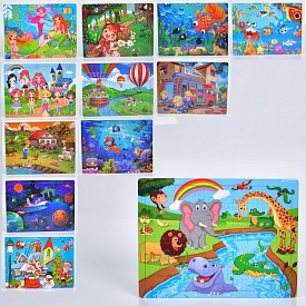 Дерев'яна іграшка Пазли MD 1996 60дет,мікс видів(тварини,казки,транспорт,морські мешканці)кул.,30-22 - 1 - smarttoys.com.ua