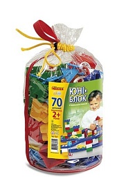 Конструктор дитячий "Юні-блок" (70 дет.) шитий кульок - 1 - smarttoys.com.ua