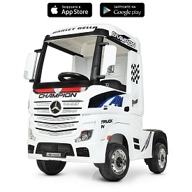 Вантажівка M 4208EBLR-1 радіокер.2,4G, 2 мот.35W, 1акум.12V10AH, шкіра,EVA,MP3,USB,муз.,світло,білий - 1 - smarttoys.com.ua