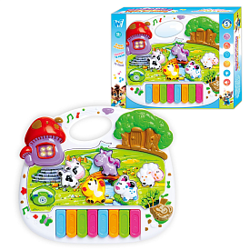 Музичне піаніно 18126 (96/2) "WToys", ОЗВУЧУВАННЯ УКРАЇНСЬКОЮ МОВОЮ, пісні, казки, цифри, звуки тварин, підсвічування, в коробці - 1 - smarttoys.com.ua