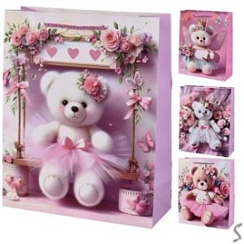Пакет подарунковий паперовий S "Teddy" 18*23*10см R98406-S - 1 - smarttoys.com.ua