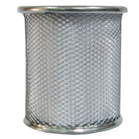 Стакан для ручок, металевий, круглий, срібний Leader - 1 - smarttoys.com.ua