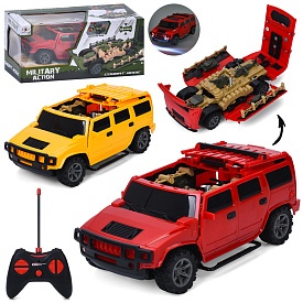 Машина 869-30 радіок., 22см, 2в1(військова база), світло, гумові колеса, 2 кольори, бат.,кор. - 1 - smarttoys.com.ua