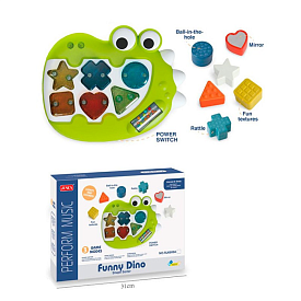 Гра RJ6808A динозавр-сортер, фігури-брязкальця 6шт., 2 режими, муз., світло, бат.,кор.,31-22,5-6,5см - 1 - smarttoys.com.ua