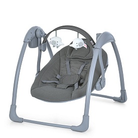 Заколисуючий центр-шезлонг 6599 таймер,5швид.,дуга,рем.безп.,2полож.люльки,муз.,від мережі/бат,сірий - 1 - smarttoys.com.ua