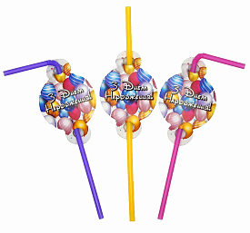 Трубочки з гофрою "ЗДН кульки Дісней"(8шт/уп) - 1 - smarttoys.com.ua