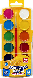 Фарби акварельні медові 12 кольорів - 1 - smarttoys.com.ua