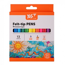 Фломастери YES 12 кольорів у карт. кор."Orange Line" - 1 - smarttoys.com.ua