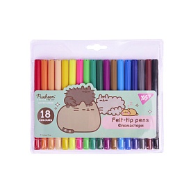 Фломастери Yes 18 кольорів "Pusheen" - 1 - smarttoys.com.ua