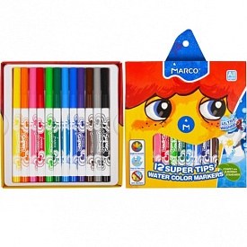 Фломастери 12 кольорів Super Washable,1630-12CB,ТМ "Marco" - 1 - smarttoys.com.ua