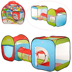 Намет M 2503 з тунелем, вхід на блискавці, вхід на липучці, отвір на даху, сумка, 42-41-5 см. - 1 - smarttoys.com.ua