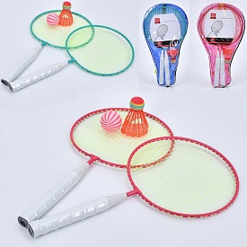 Бадмінтон MS 4397 ракета 2 шт., мет., воланчик, м'ячик, 2 кольори, чохол, 24-44-7 см. - 1 - smarttoys.com.ua