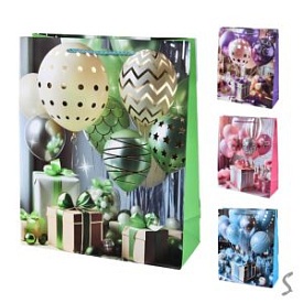 Пакет подарунковий паперовий S "Ballons" 18*23*10см R33214-S - 1 - smarttoys.com.ua