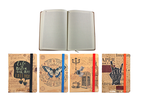 Блокнот на резинці, Арт.NP511, 21,8*15,5 см, 96 арк, клітинка, RU - 1 - smarttoys.com.ua