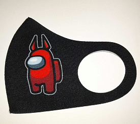 Маска Pitta Print M Among Us Red Devil Black																						 - 1 - smarttoys.com.ua