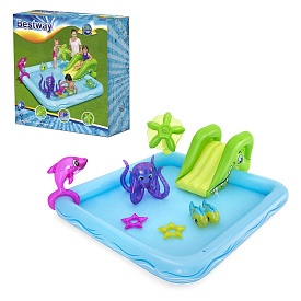 Басейн BW 53052 Акваріум,239-206-86см,гірка,мор.тварини,ремкомплект,в кор. - 1 - smarttoys.com.ua