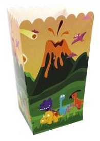 Коробочка картонна, для попкорну, святкова, Динозаврики - 1 - smarttoys.com.ua