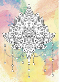 Набір для розпису на полотні. Дзен малювання. Квітка лотоса (палітра малахіт) 18*25											 - 1 - smarttoys.com.ua