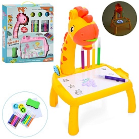 Проектор 222-10 жираф, слайди, фломастери, губка, 2 кольори, світло, бат., кор., 30-30,5-7 см. - 1 - smarttoys.com.ua