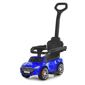 Каталка-толокар M 6255EL-4 бат.ручка, муз, світло, шкіра, підсклянник, MP3, BLUETOOTH, синій - 1 - smarttoys.com.ua
