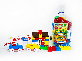 Набір дитячий "Конструктор BAMSIC  №2" арт. 115/9 (114 шт деталей) вініловий тубус Бамсик - 2 - smarttoys.com.ua