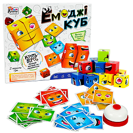 Емоджі куб 68831 (16/2) "4FUN Game Club", 48 карток, дзвінок, кубики, в коробці - 1 - smarttoys.com.ua