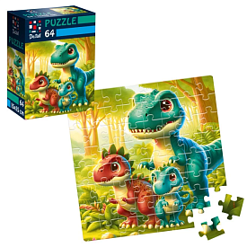 Пазли De.tail. Веселі динозаврики. 64 деталі DT1234-21(укр) - 1 - smarttoys.com.ua