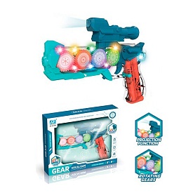 Пістолет DF-49218A шестерні, 2 кольори, муз., світло, бат., кор., 27-22-5 см. - 1 - smarttoys.com.ua