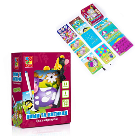 Гра настільна "Пиши та витирай. Ферма" (укр) VT5010-19 (12) "Vladi Toys", 34 магнітні елементи - 1 - smarttoys.com.ua