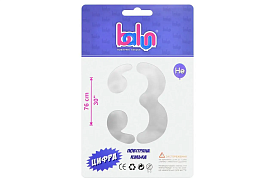 Цифра 3 "Balun" Срібна  30" (76см) - 1 - smarttoys.com.ua
