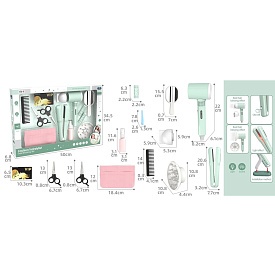 Набір аксесуарів A2011-2 наб.перукаря,фен-повітря,плойка-зв.,світло,греб.,ножиці,дзер.,на бат.,в кор - 1 - smarttoys.com.ua