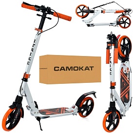 Самокат SR 2-018-10-WOR дорос.,алюм+сталь,кол2штПУ200мм,р89/103см,підн.46-14,руч.гальмо,замок,білий. - 1 - smarttoys.com.ua