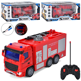 Машина FD381A пожежна, 1:30, радіокер., акум., USB, гум. колеса, 3 види, світло, кор., 31-14,5-13 см - 1 - smarttoys.com.ua
