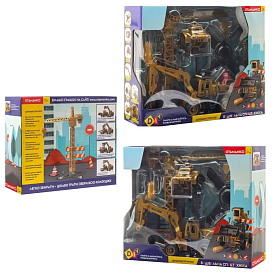 Машинка-конструктор OTAMANKO Навантажувач вилочний/з грейфером для деревини 2 в 1 - 1 - smarttoys.com.ua