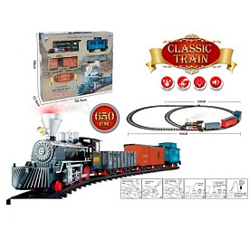 Залізниця YY-518 локомотив, пара/дим, вагони 3шт., акум., USB, 29дет., муз.,світло,кор., 69-58-12см. - 1 - smarttoys.com.ua