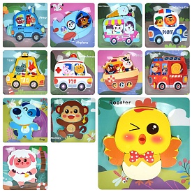 Дерев'яна іграшка Пазли MD 1984 12 видів (транспорт, тварина), кул., 15-15-1,5 см. - 1 - smarttoys.com.ua