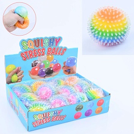 Іграшка MS 3753 м'яч, антистрес, веселка, кул., 12 шт. в диспл., 26,5-6-21 см. - 1 - smarttoys.com.ua