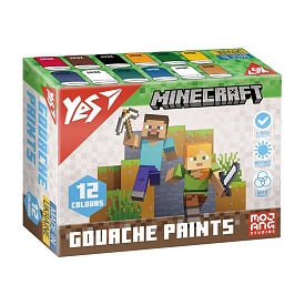 Фарби гуашеві Yes Minecraft 12 кол. 20 мл - 1 - smarttoys.com.ua