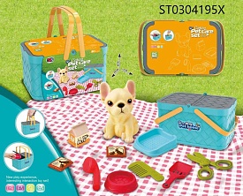 Набір ігровий SK55D собачка,набір грумера,тарілка,лоток,кошик,скатертина,карт.обгортка,25-13,5-17см. - 1 - smarttoys.com.ua