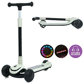 Самокат JR3-128-B мет.+пласт.,3кол.PU,2пер.120мм,задн.90мм,кермо,склад.,муз.,світло,бат.,кор. - 1 - smarttoys.com.ua
