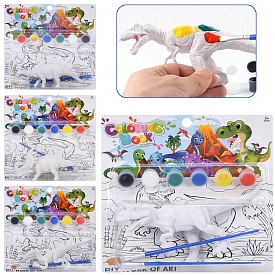 Набір для творчості MK 5490 динозавр, фарби 6 шт., пензлик 2 шт., 4 види, бліст., 19-19-5 см. - 1 - smarttoys.com.ua