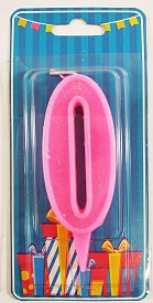 Свічка цифра "0" рожева - 1 - smarttoys.com.ua