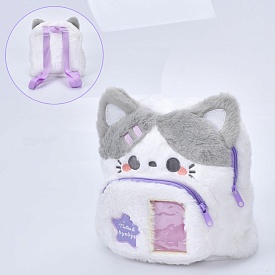 Рюкзак YG0052 кіт, 1 відділення, 1 наружна кишеня, застібка-блискавка, плюш, вушка, кул. - 1 - smarttoys.com.ua