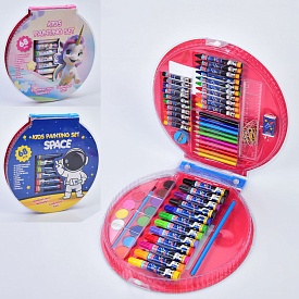 Набір для творчості MK 5432 68предм.,фарби,олівці,фломастери,віск.крейда,скріпки,пенал,27-26,5-3,5см - 1 - smarttoys.com.ua