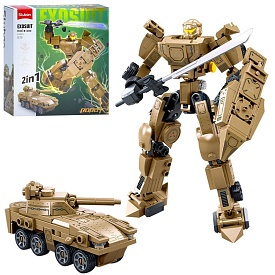 Конструктор SLUBAN M38-B1280 2в1 (робот, танк), фігурка, 233 дет., кор., 22-23,5-7 см. - 1 - smarttoys.com.ua