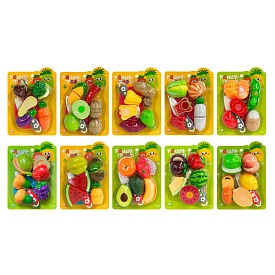 Продукти 228R5 на липучці, дошка, ніж, 10 видів(овочі, фрукти), на листі, 17-24-5см - 1 - smarttoys.com.ua