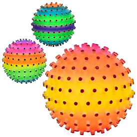 М'яч дитячий MS 4509 9 дюймів, масажний, веселка, 190-200г, ПВХ, 3 кольори. - 1 - smarttoys.com.ua