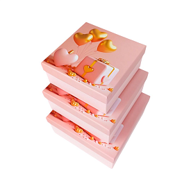 Набір коробок 3 штуки, 19 х 19 х 9/17 х 17 х 8/15 х 15 х 6см, "Серця" - 1 - smarttoys.com.ua