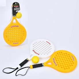 Ракетка MR 1399 дитяча, 2 шт., м'яч фомовий, сітка, 22-46-6 см. - 1 - smarttoys.com.ua